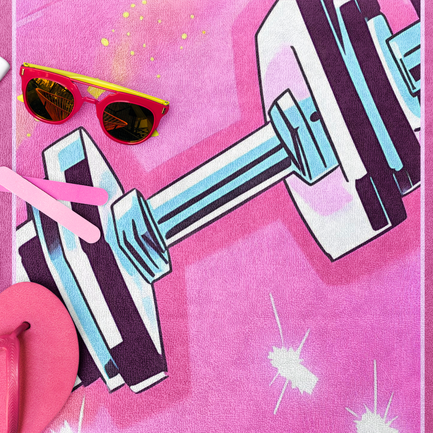 Barbell Babe V2 | Beach Towel